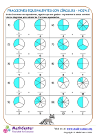 Fracciones Equivalentes Con Círculos Hoja 2