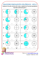 Fracciones Equivalentes Con Círculos Hoja 3