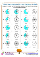Fracciones Equivalentes Con Círculos Hoja 4