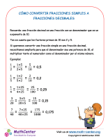 Cómo Convertir Fracciones Simples A Fracciones Decimales