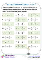 Multiplicar fracciones- Hoja 4 A