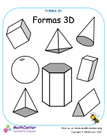 Formas 3 D variadas - Hoja