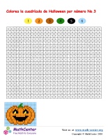 Cuadrícula para Colorear por números - Halloween N° 3