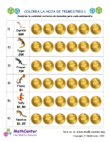 Colorea las monedas de 25 centavos (1) (Argentina)