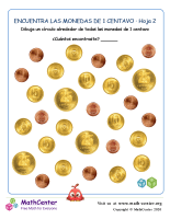 Encuentra monedas de 1 centavo (2) (Argentina)