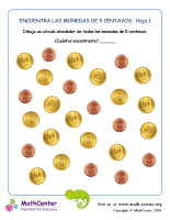 Encuentra monedas de 5 centavos (1) (Argentina)