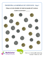 Encuentra monedas de 5 centavos (1) (Ecuador)