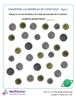 Encuentra monedas de 5 centavos (2) (Ecuador)
