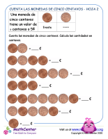 Cuenta las monedas de cinco centavos 2 Eur