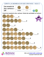 Cuenta las monedas de diez centavos 2 Eur