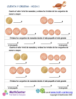 Cuenta y ordena las Monedas de Euro 1