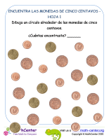 Encuentra las monedas de cinco centavos de Euro 1