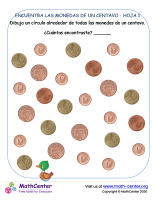 Encuentra las monedas de un centavo de Euro 1