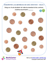 Encuentra las monedas de diez centavos de Euro 1