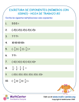 Escritura de exponentes (números con signo) – Hoja de trabajo #1