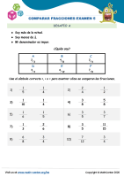 Comparar Fracciones Examen 5