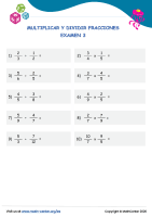 Multiplicar Y Dividir Fracciones Examen 3