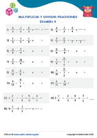Multiplicar Y Dividir Fracciones Examen 4