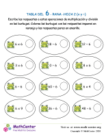 6 Tabla de multiplicar - Rana - Hoja 2 (X y ÷)