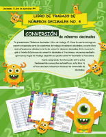 Libro de trabajo de números decimales no. 4 - Conversión de números decimales