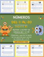 Números del 1 al 20 - Aprende a escribir los números del 1 al 20