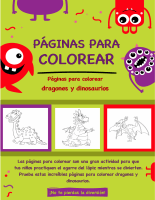 Páginas para colorear dragones y dinosaurios
