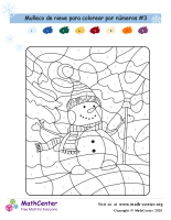 Colorear por números: muñeco de nieve 3