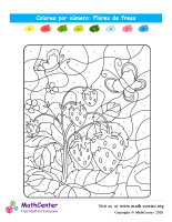 Colorear por números - Flores de fresa
