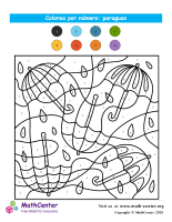 Colorear por números - Paraguas