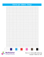 Cuadrícula para Colorear por números - Conejo
