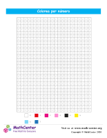 Cuadrícula para Colorear por números - Sol
