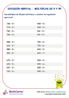 División mental - Múltiplos de 9 y 90