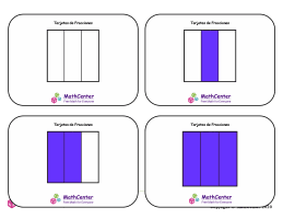 Tarjetas didácticas de fracciones - Sextos (cuadrados)
