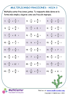 Multiplicar fracciones- Hoja 3 A