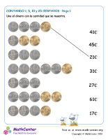 Contando 1, 5 , 10 y 25 centavos (1) (Guatemala)