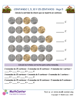 Contando 1, 5 , 10 y 25 centavos (5) (Guatemala)