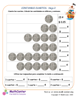 Contando las monedas de 25 centavos - Hoja De Cálculo (2) (Guatemala)