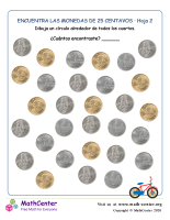 Encuentra monedas de 25 centavos (2) (Guatemala)