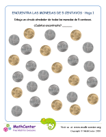 Encuentra monedas de 5 centavos (1) (Guatemala)