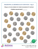 Encuentra monedas de 5 centavos (2) (Guatemala)