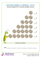 Contando Dinero (México): 10 Centavo Monedas Hoja 1