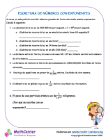 ESCRITURA DE NÚMEROS CON EXPONENTES