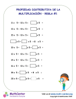 Regla de la propiedad distributiva en la multiplicación #1