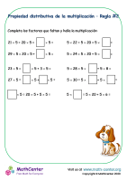 Regla de la propiedad distributiva en la multiplicación #2