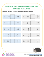 Comparación de números racionales – Hoja de trabajo #2