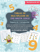 Tablas De Multiplicar De 2X2 Hasta 10X10 - Paquete #1