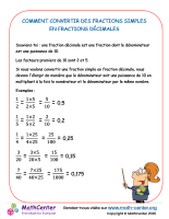 Comment convertir des fractions simples en fractions décimales