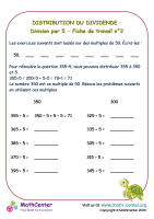 Distribution - division par 5 - fiche de travail n°2