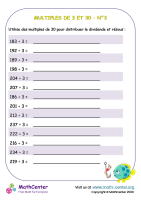Multiples de 3 et 30 n°3 - divisions mentales