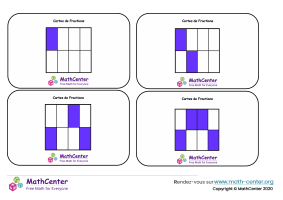 Fractions - cartes avec réponses - huitièmes (carrés)
